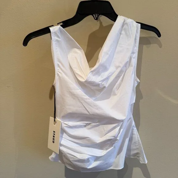 STAUD Phare Top NWT White Poplin | Size 4 | Retail $195 - Picture 1 of 4